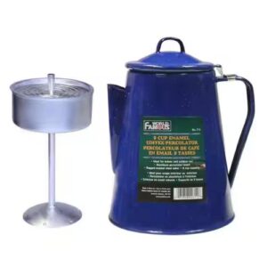 Blue Enamel Coffee Perculator 9 Cup
